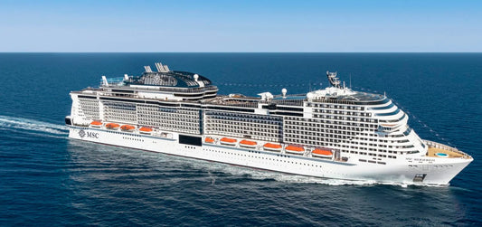 Big cruise ship in the middle of the sea